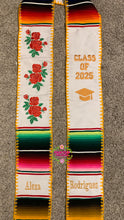 Cargar imagen en el visor de la galería, Roses White Graduation Stole Sarape Sash SOLD OUT
