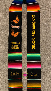 2025* Michoacán Gracias a mis padres - Thanks to my parents Graduation stole Sarape Sash - IN STOCK