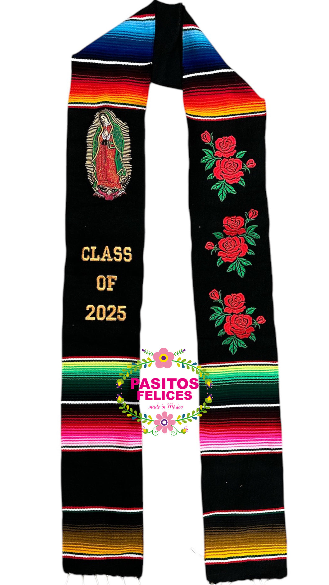 2025* Virgen and Roses Black Stole IN STOCK