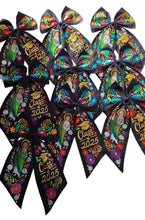 Cargar imagen en el visor de la galería, Black San Judas Moño- Embroidered Class of 25 Long Bows IN STOCK
