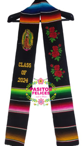 2025* Virgen and Roses Black Stole IN STOCK