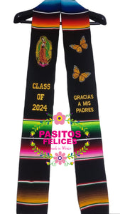 2025 * Gracias a mis Padres Graduation Stole- Monarca and Virgen PREORDER