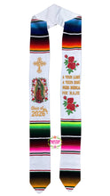 Cargar imagen en el visor de la galería, V neck *2026* Aveces lloré - Cross White Graduation stole Sarape Sash IN STOCK
