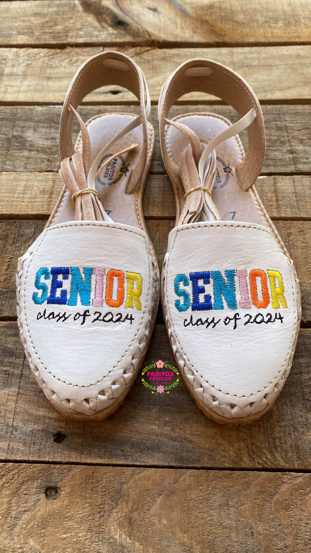 White Senior 2024 - Colorful Lace Up