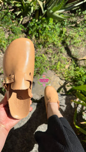 Corcho - Tan Leather Slides