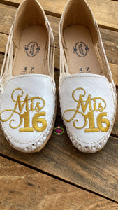 Mis 16 - Sweet 16 Gold Embroidered Flats