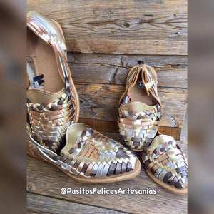 Tres Oros huaraches in Gold- No Braid