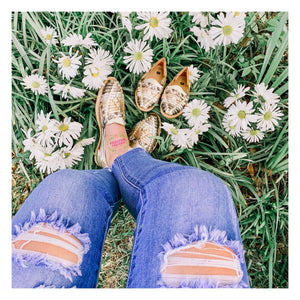 Tres Oros huaraches in Gold- No Braid