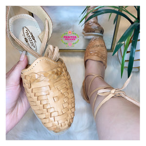 Light Tan Platform Lace Up - Braid