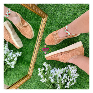 Light Tan Tooled Leather Loafers