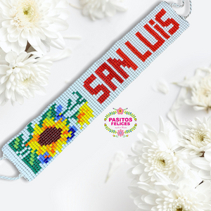 San Luis Sunflower anklet - white