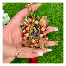 Cargar imagen en el visor de la galería, Sagrado Corazón con Virgencita - Sacred Heart w Virgin Mary Keychain and Car Blessing
