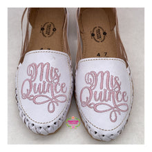 Cargar imagen en el visor de la galería, Mis Quince - Sweet 15 Pink Embroidered Leather Flats
