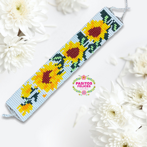 Sunflower anklet - white