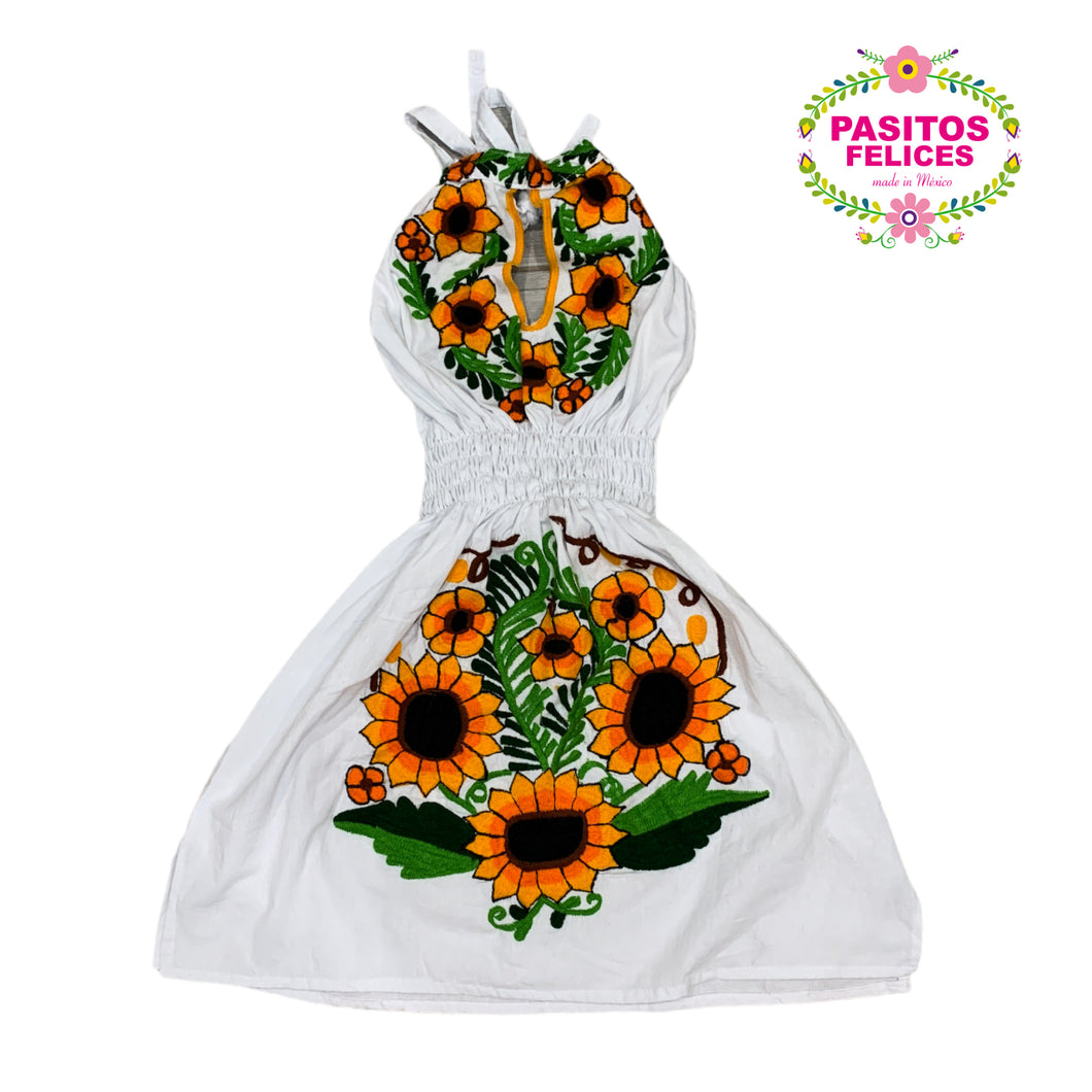 Sunflower halter dress