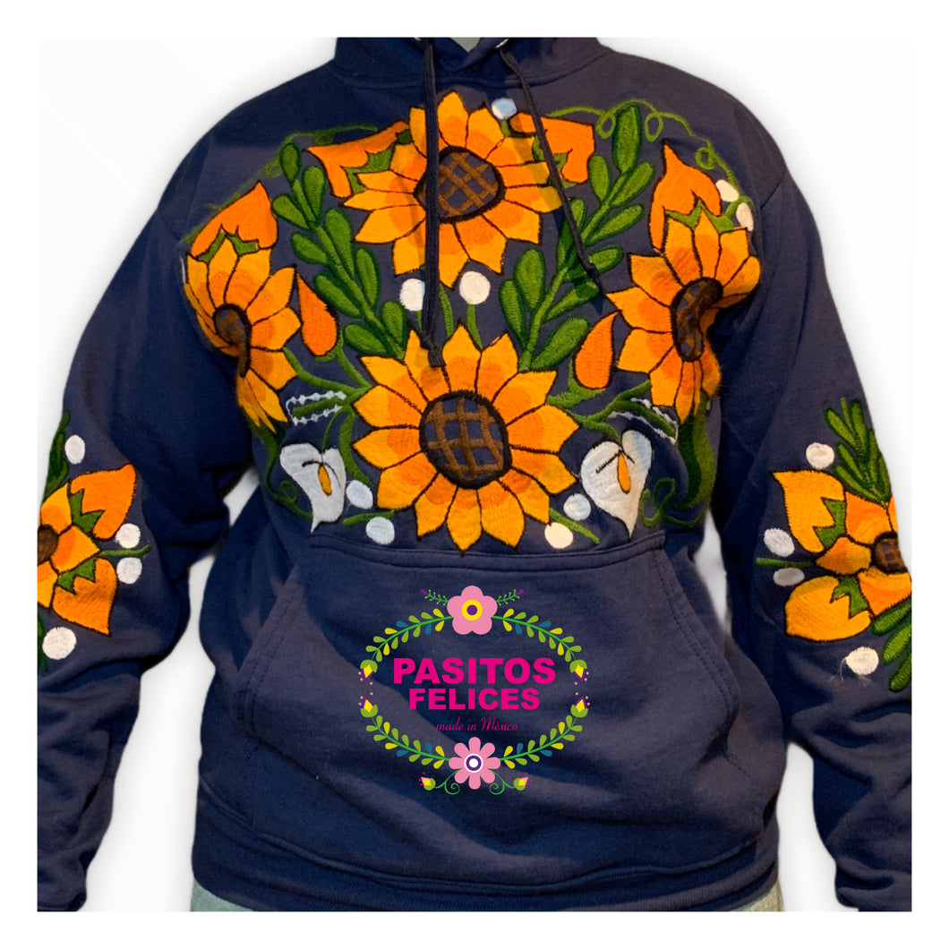 Navy Blue Sunflower hoodie