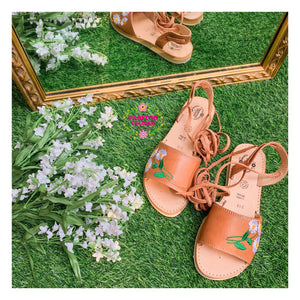 Daisy Embroidered Lace Up