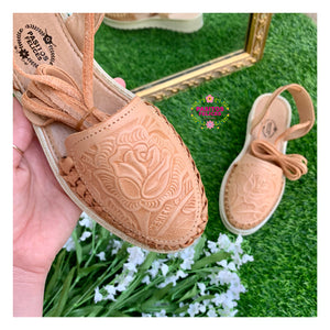 Mexico - Light Tan Tooled Lace Up