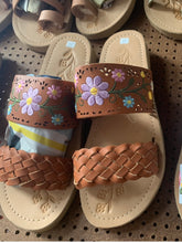 Cargar imagen en el visor de la galería, Evanya-  Tan Embroidered Economic Sandals
